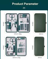 Juego de cortaúñas de acero inoxidable, herramientas de aseo con estuche portátil, herramienta de Arte de manicura, corte de uñas verde - details 7
