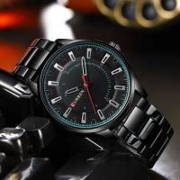 Reloj de Cuarzo CURREN 8406 Diseño Sencillo de Acero Inoxidable Negro Automático Correa de Cuero - details 11