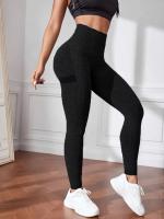 Pantalón de Yoga de cintura alta para mujer, ropa deportiva para correr, ciclismo y gimnasio, pantalones adelgazantes y levantamiento de cadera, mallas de Color sólido - details 5