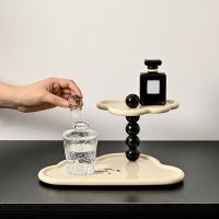 Bandejas de doble capa en forma de nube, bandeja de almacenamiento de artículos diversos con llave de plástico de gran capacidad, organizador decorativo de Perfume para aromaterapia - details 4