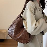 Bolso de hombro tejido de gran capacidad para mujer - Bolso de mano texturizado elegante con cierre magnético y correas fijas, bolso informal elegante de color sólido para ir al trabajo, ir de compras, citas (caqui/marrón claro/verde/negro), accesorio par - details 6