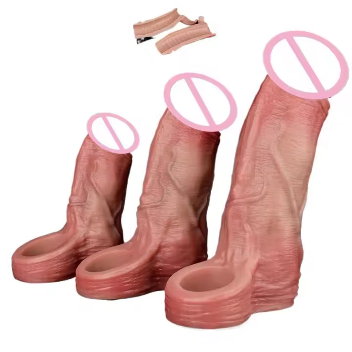 Embalaje privado SEXY ORALSX 3 estilos Realista Manga abierta Dispositivo de extensión reutilizable Juguetes sexuales para hombres Agrandamiento del pene Juego para adultos Placer - 1