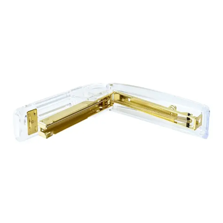 Grapadora portátil, grapadora Manual, papelería para estudiantes, suministros de oficina, oro - 1