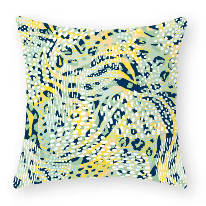 Funda de almohada para decoración del hogar, sofá, asiento, cojín de poliéster con estampado de leopardo colorido - 1