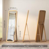 160 x 46 cm Espejo de Pared Grande, Espejo de Cuerpo Entero Marco de Madera, Espejo Pared Madera Rectangular, Moderno Espejo pie Pare Dormitorio Vestuario, Madera - details 1