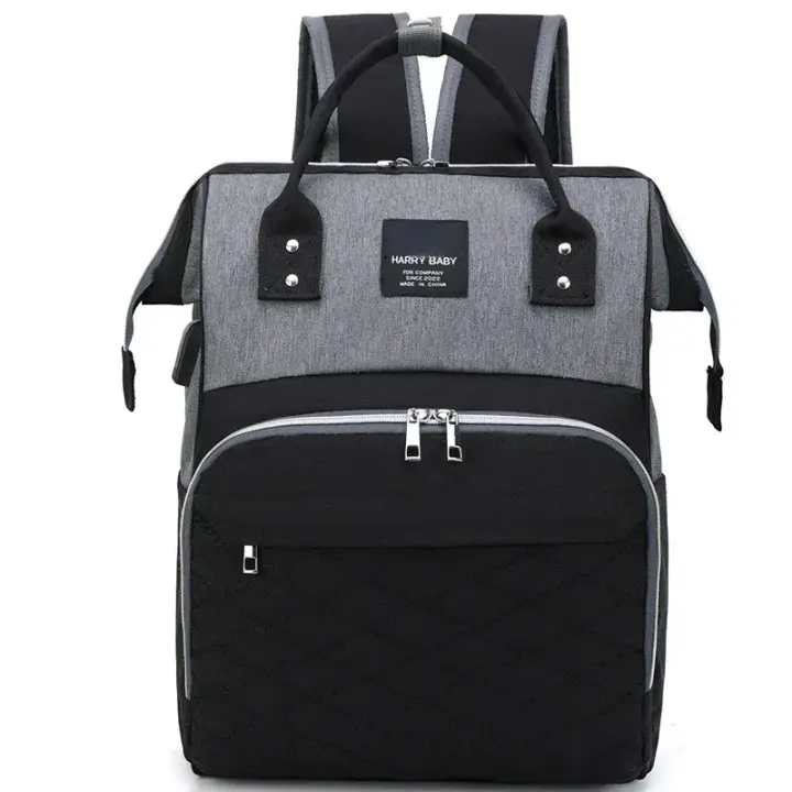Bolsas de pañales para mamá, bolsa colgante para cochecito de bebé, mochilas para pañales de gran capacidad con cambiador - 1