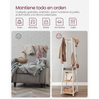 8 ganchos dobles4 estantespercheromarco metalpara chaquetasbolsospasillodormitorioroble y blanco LCR080W09 - details 4