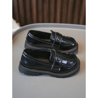 Zapatos de cuero para niñas, mocasines antideslizantes con gancho y bucle, color negro, para primavera y otoño, 2023 - details 10
