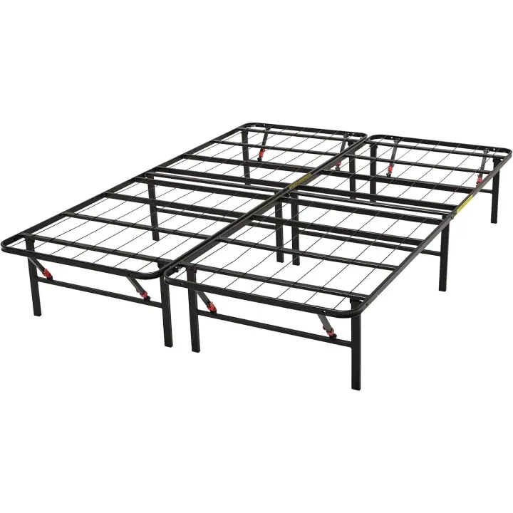 plegable, montaje sin herramientas, permite almacenar bajo la cama, 140 x 200 x 35.5 cm, Negro - 1