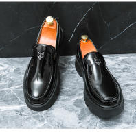Plataforma de moda para hombres que aumenta los mocasines club nocturno estilista zapatos de moda. - details 3