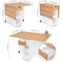 Cocina Plegable con Ruedas Alas Abatibles Cajones y Armario, Moderno para 4-6 Personas, - details 2