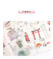 Pegatinas de Diario y Papelería PVC Transparente Creativo con Diseño de Cerezo Japonés nbyinto 6 Hojas/Paquete Decoración para Scrapbooking - details 1