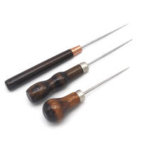 Aguja de Costura de Cuero para Tienda de Campaña con Mango de Madera Herramienta de Reparación de Agujeros Punzón de Hierro y Acero Normales para Bricolaje - details 1