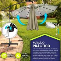 Parasol Excentrico de Sombrilla con 32 Luces LED Solar Giratorio 360º, Protección UV - details 46