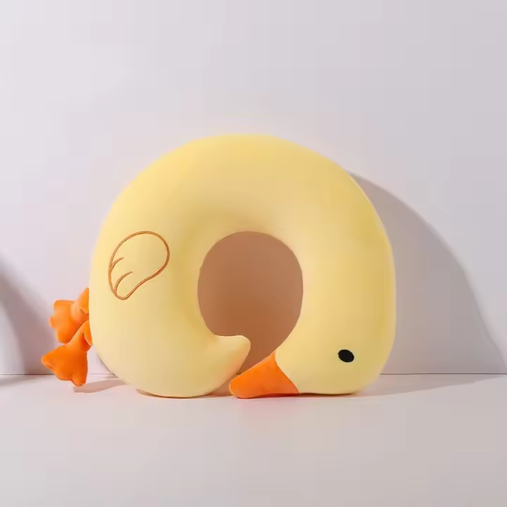 Almohada en forma de U de dibujos animados para siesta en la oficina, almohada para el cuidado del cuello, bonita almohada grande para el cuello de ganso, portátil de viaje - 1