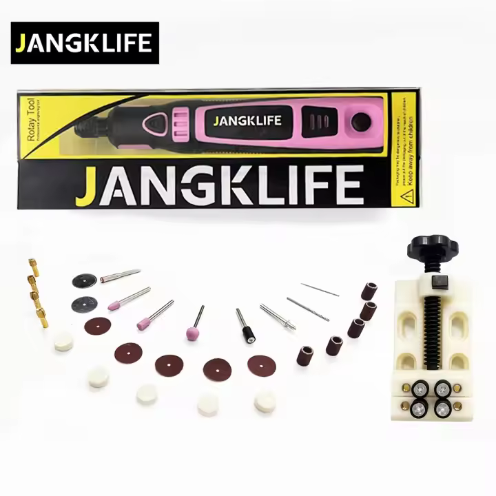 JANGKLIFE 30 piezas Herramienta Rotativa Inalámbrica, Pluma de Grabado Recargable con Batería de Litio de 700mAh, Pluma de Tallado de Velocidad Ajustable Eléctrica, Herramienta de Grabado de Madera Portátil para Lijado, Pulido y Echado, Carga USB - 1