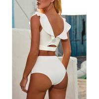 Conjunto de Bikini con volantes para mujer, bañador de cintura alta, traje de baño con Push-up, ropa de baño blanca para playa y verano, novedad de 2023 - details 3