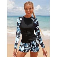 Conjunto de tankini para mujer, manga larga, ropa de playa para deportes de surf, traje de baño de dos piezas con pantalones cortos, 2025 - details 0