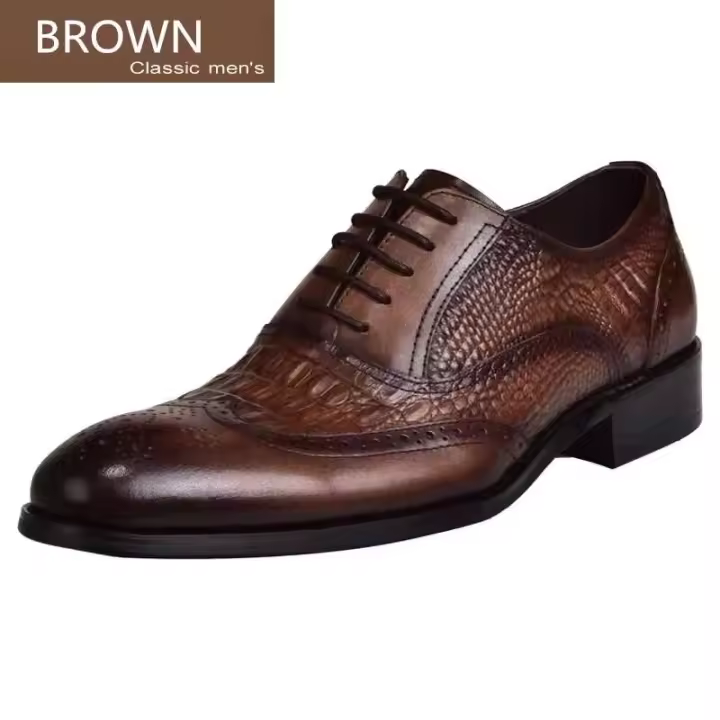 2025 zapatos de vestir de cuero de los hombres de la oficina de productos brasileños vendedores calientes del diseñador - 1