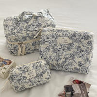 Bolso De Maquillaje Para Mujer Vintage Floral Zipper Organizador De Viaje Para Cosméticos Bolsa De Mano Con Cierre De Cremallera - details 0