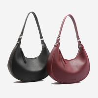 Bolso de hombro de media luna de cuero PU para ocio, bolso Retro Vintage de Color sólido para axila, bolso de media luna, bolso para axila para mujer - details 11