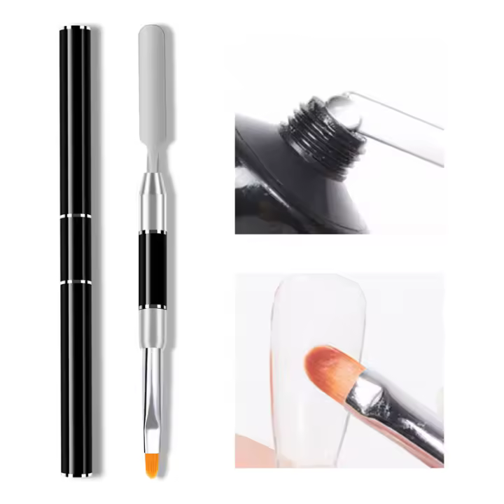 Pincel de Extensión de Gel de Acrílico Dual Ended para Arte de Uñas Herramienta de Manicura Spatula Stick Para Pintura de Flores - 1
