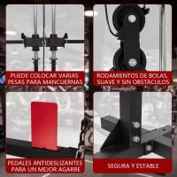 Jaula Musculacion Ajustable,Jaula de Potencia Multifuncional,Jaula de Sentadillas con Barra de Dominadas, Estación de Dips y Remo,Multipower Maquina Gimnasio Gimnasio en Casa para Entrenamiento - details 6