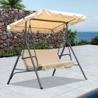Columpio de Jardín de Metal con Parasol 3 Sillas, Cojín y Techo Ajustable 240kg 169x110x151cm - details 5