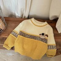 Pulóver de Algodón para Niño Pequeño Rayas Arcoíris, Cuello Redondo, Abrigo de Punto Desgarrado - details 13