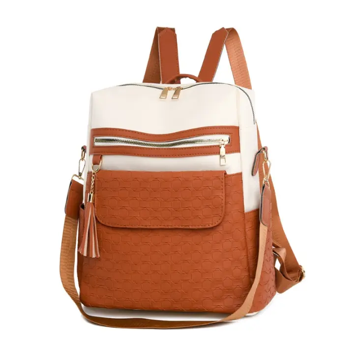 Nueva mochila para mujer con estampado de diamantes, moda simple y versátil, que mejora la calidad de la mochila de gran capacidad. - 1