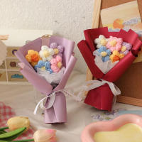 Regalos Día de la Madre, flores de choux sintéticas, pequeños ramos de flores tejidas, decoraciones para la temporada de graduación - details 5