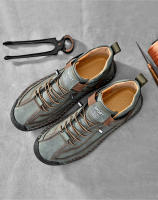 Zapatos de cuero de moda para hombres populares herramientas al aire libre costura retro media y alta parte superior de la moda casual zapatos de cuero de los hombres zapatos casuales. - details 5