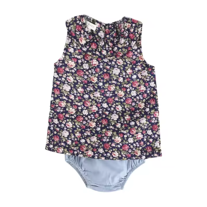-Conjunto de Ropa de Algodón para Niños, Conjunto de Ropa with Impresión de Lino, Verano, 2 piezas - 1