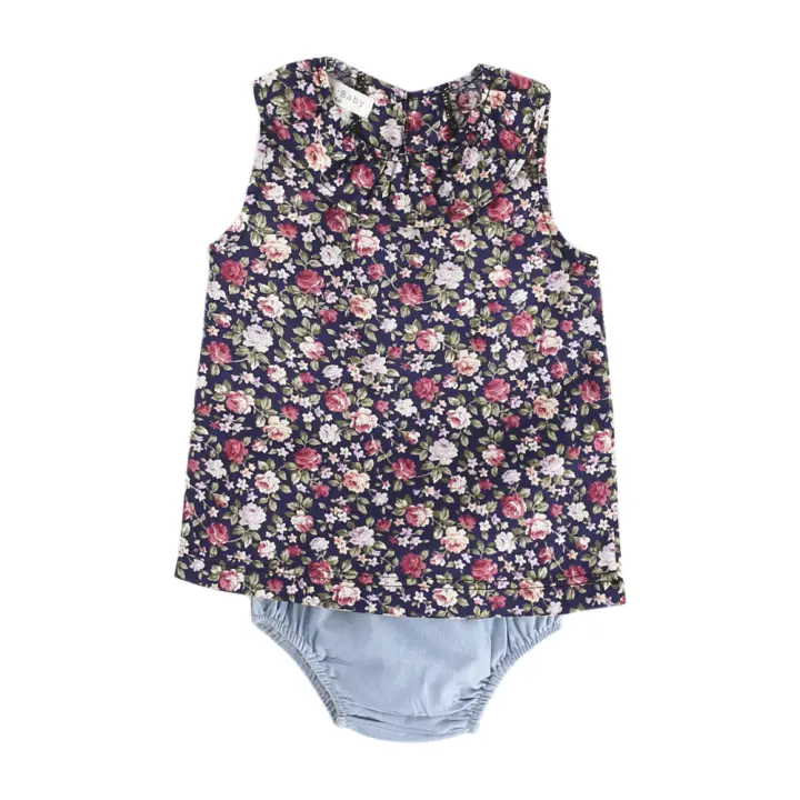 -Conjunto de Ropa de Algodón para Niños, Conjunto de Ropa with Impresión de Lino, Verano, 2 piezas - 1