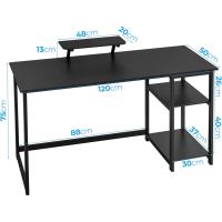 Escritorio de Computadora con Estantes Reversibles Mesa de Oficina para Ahorro de Espacio - details 71