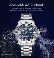 Reloj de negocios luminoso de primera marca con correa de acero inoxidable y movimiento de cuarzo analógico NIBOSI de lujo de primera calidad para hombre - details 6