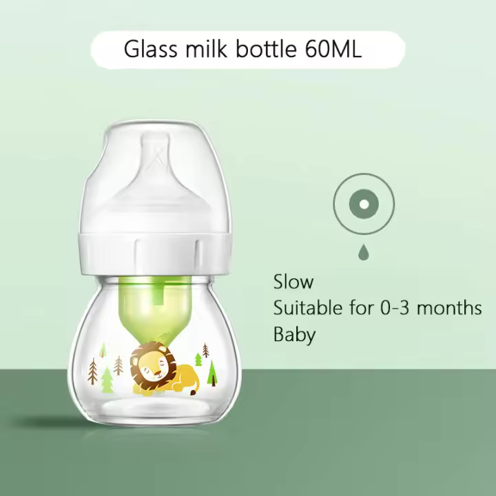 Botella de Vidrio para Recién Nacidos Dr. Brown Pezón de Silicona 60ML Anticólico Madre & Bebé - 1