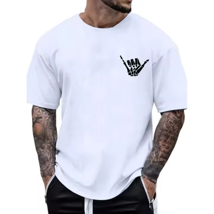 Camisetas de manga corta con estampado de rock and roll para hombre, camiseta gráfica informal para verano, primavera y otoño - 1
