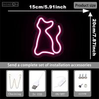 Letrero de neón de gato, lámpara decorativa de animales, luz nocturna alimentada por USB para el hogar, habitación, dormitorio, decoración de pared para fiesta de boda, regalo de cumpleaños, neón de gato - details 0