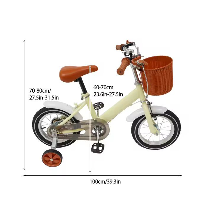 Bicicleta Ajustable para Niños 12 Pulgadas Pedales de Entrenamiento con Cesta - 1