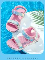 Nuevo modelo 2025 Sandalias LED de princesa para niña, calzado deportivo de playa para niño pequeño, rosa y azul, zapatos brillantes suaves antideslizantes para exteriores - details 8