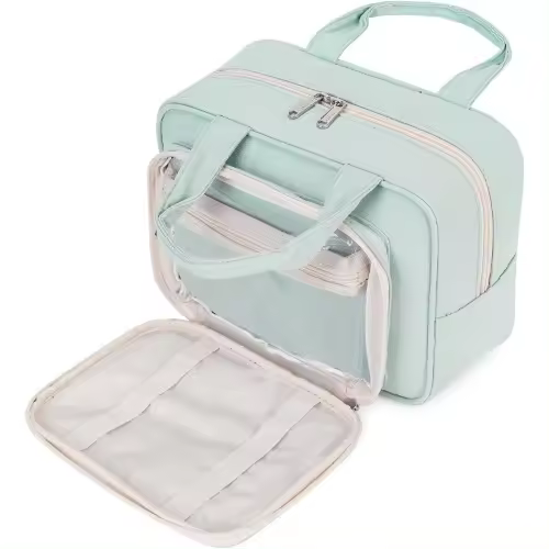 Neceser de tamaño completo, Bolsa de maquillaje grande, organizador, Bolsa de cosméticos de viaje - 1