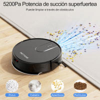 PrettyCare C3 Robot Aspirador Ajustes de limpieza personalizados Robot Aspirador y Mopa Combo con 5200Pa de Succión Robot aspirador autocargable evitación avanzada de obstáculos - details 1