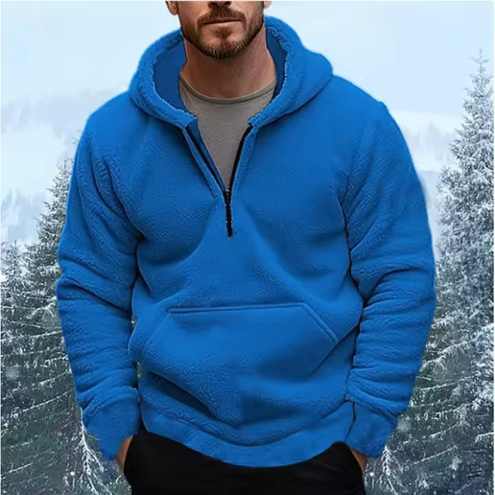 Chaqueta polar con capucha y forro polar para hombre. - 1