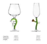 Copa de planta de cristal, cristalería para fiesta de boda, copas de degustación de vino, copa de champán Burdeos clásica - details 1