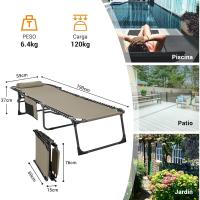 Jardin Respaldo Ajustable en 5 Posiciones, Jardín, Playa, Cama Camping con Almohada para Playa Piscina Vacaciones Exterior - details 4