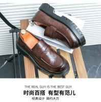Mocasines de moda para hombre que realzan la sonrisa, zapatos de cuero formales de negocios con suela de plataforma - details 4