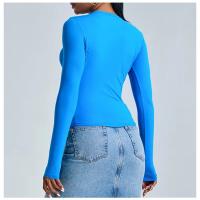 Fishbone Line Camiseta deportiva informal de manga larga para mujer, para Yoga, correr, gimnasio, ajustada, con cuello redondo, Top de entrenamiento - details 16