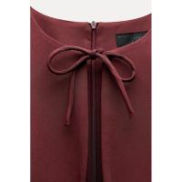 BUNO-Vestidos de fiesta de noche elegantes de primavera para mujer, dobladillo ancho ondulado, lazo decorado, liso, sin mangas, cuello redondo, vestidos de moda - details 27