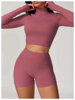 Conjunto de Yoga de Manga Larga Top de Correa Alta y Leggings Deportivos para Mujeres - details 0